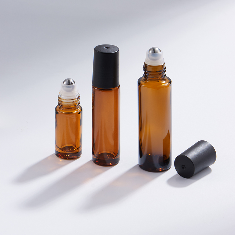 Flacone in vetro roll-on ambrato da 5 ml, 10 ml, 15 ml